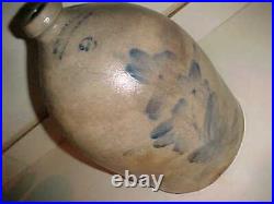 W E WELDING STONEWARE Salt-Glazed 2 GAL JUG with BLUE BRANTFORD ONTARIO