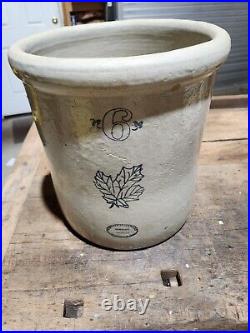 Western Stoneware Company Pottery 6 gallon 14 Tall Crock Leaf