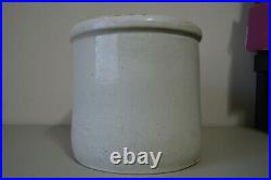 Western Stoneware Crock 4 Gallon VIntage Pottery Leaf Monmouth IL USA Heavy