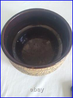 Western Stoneware Monmouth Il Art Pottery Brushware Egyptian Bowl Antique 1920