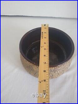 Western Stoneware Monmouth Il Art Pottery Brushware Egyptian Bowl Antique 1920