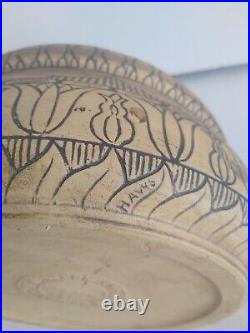 Western Stoneware Monmouth Il Art Pottery Brushware Egyptian Bowl Antique 1920