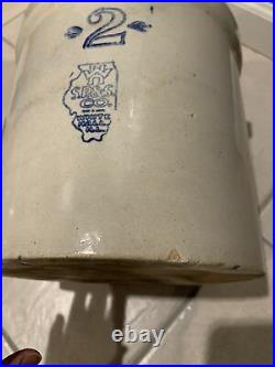 White Hall SP& S Co Two 2 Gallon Vintage Stoneware Pottery Crock