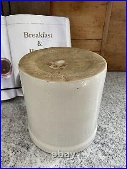 White Stoneware Crock Antique Utensil Holder Pottery Crock