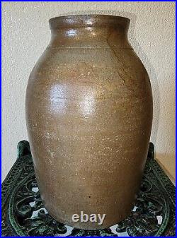 Wonderful EARLY WEST VIRGINIA Stoneware 3/4- Gal Canning Crock Jar Wax Sealer