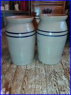 X2 5 Gal Marshall Texas Butter Churn Michigan Country House Primitive Stoneware