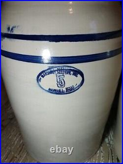X2 5 Gal Marshall Texas Butter Churn Michigan Country House Primitive Stoneware