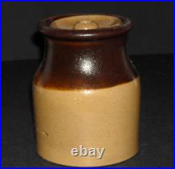 X Small (4 5/8) Yellow Ware Stoneware Preserve Canning Jar withLid 1860 1885