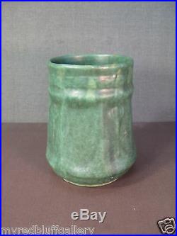 Zanesville Stoneware Pottery Matte Green Vase Arts & Crafts Style